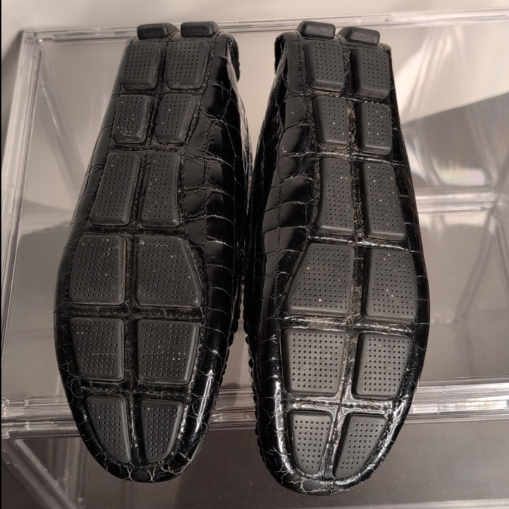 Cole Haan Crocodile Driving Mocs Women's 6.5B Loafers Black D28096 Old Money - Picture 6 of 12